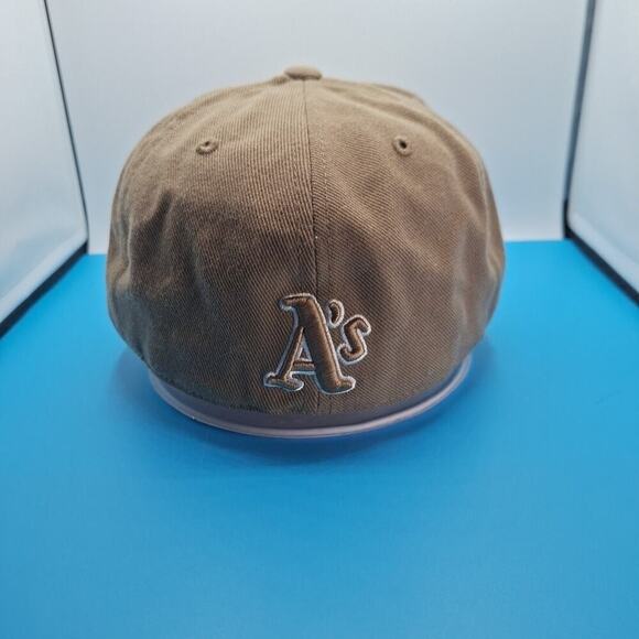 Oakland Athletics Cooperstown Collection Paneled Light Brown Fitted 7 1/8 Hat - Picture 4 of 8